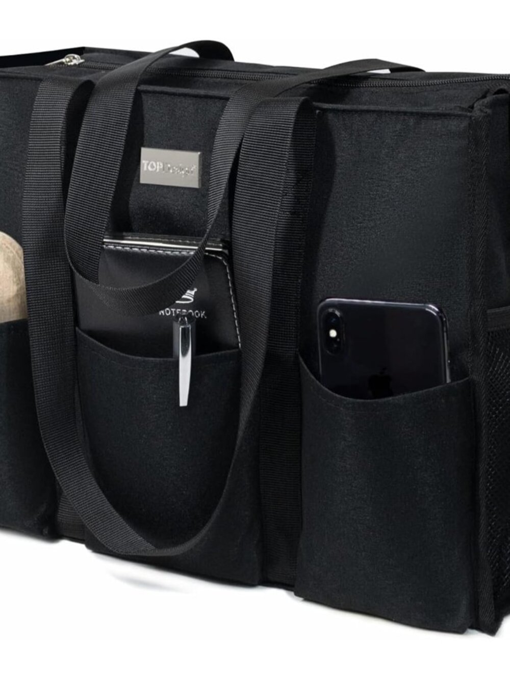 Utility Water Resistant Tote Bag with 13 Pockets, Top Zipper Closure & Thick Bot - Picture 1 of 6